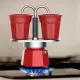 Mini Express kotyogós kávéfőző szett, piros (7303)